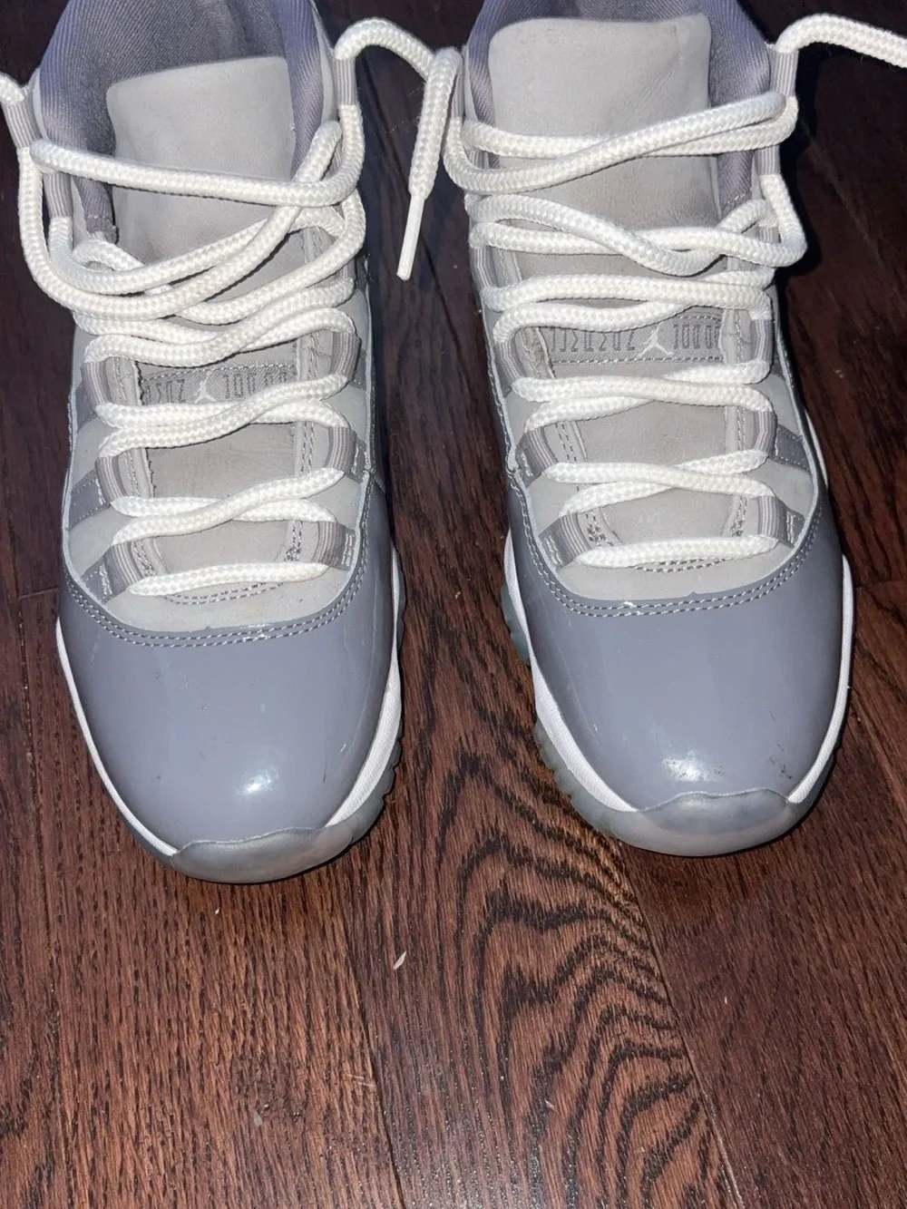 Jordan men’s  High-Top Sneakers in Gray and White